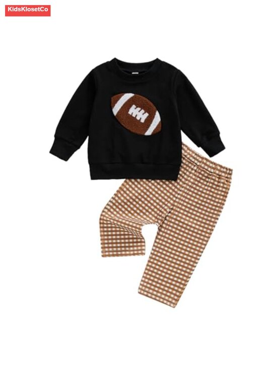 Other - Toddler Boy Football Outfit 2pc Sweatshirt Jogger Set Fall Sport